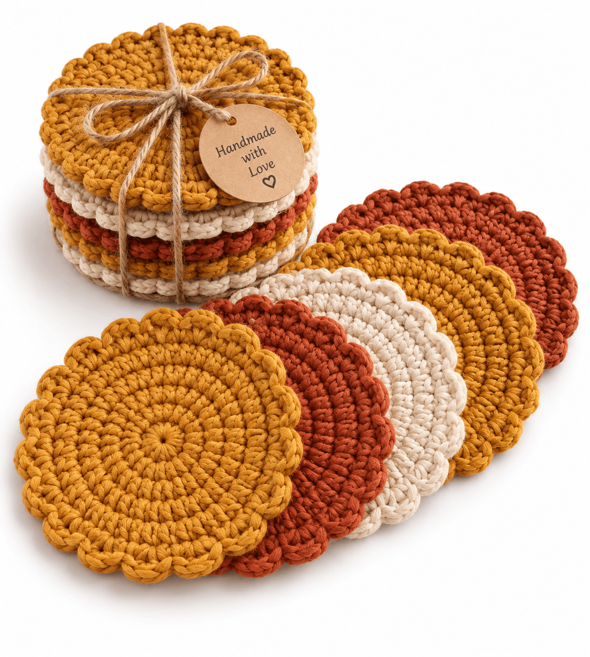 Boho Scallop Coaster Set of 6